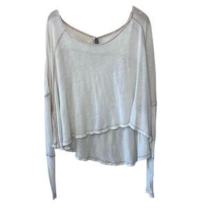 Free People We The Free White Long Dolman Sleeve Cropped Boho Shirt Size XS